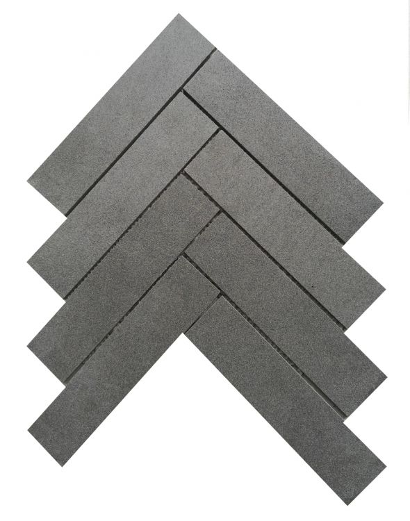 Herringbone Large Basalt 11 x 11.25